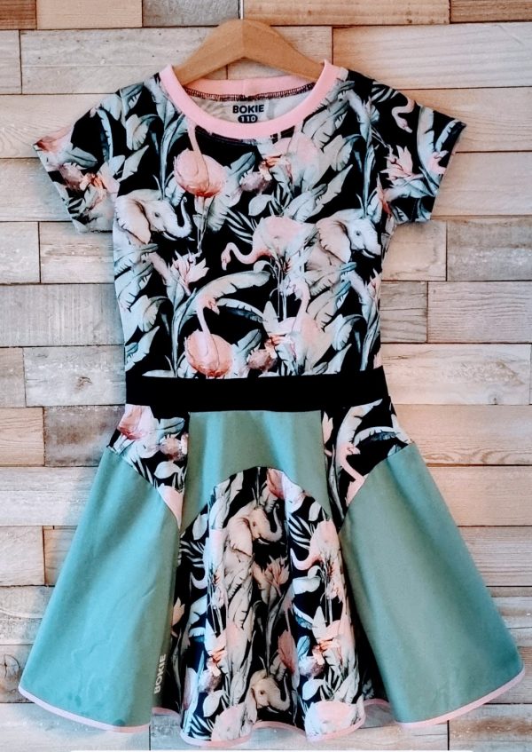 Jurk "Flamingo en olifant"