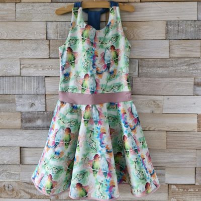 Jurk "Birds aqua"