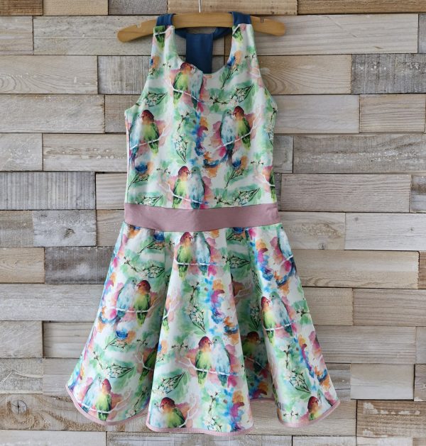 Jurk "Birds aqua"