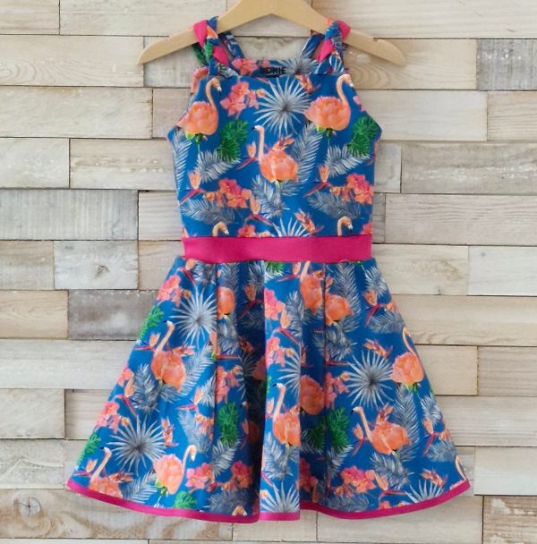 Jurk "Flaneren met flamingo's"